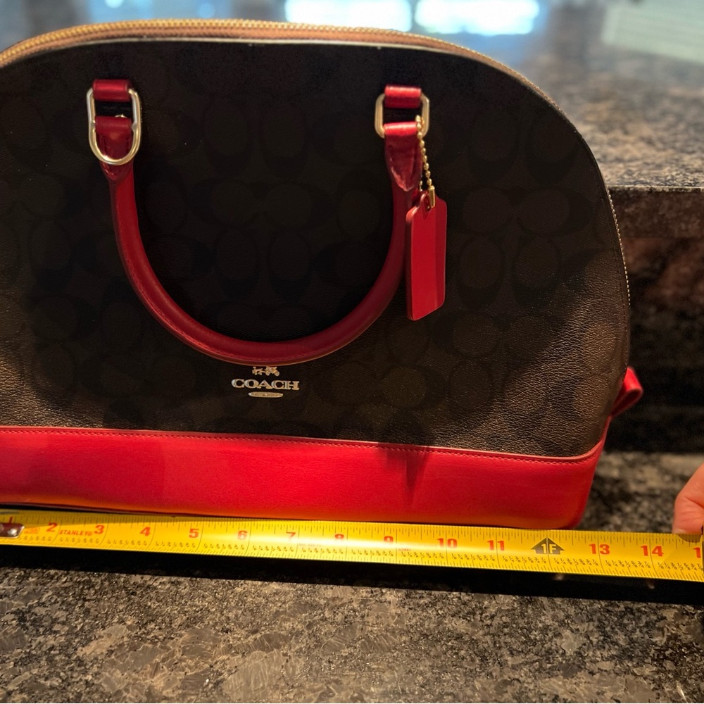 Coach Signature Sierra Brown and Red Satchel - Picture 4 of 12